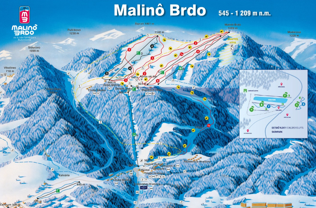 Malino brdo mapa